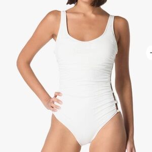 Women's Gold Pearl Paradise Scoop Neck One Piece Swimsuit